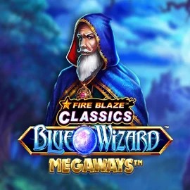 Slots logo of Fire Blaze Blue Wizard Megaways from Rarestone Gaming at Lanista Casino